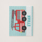Red Fire Truck Kinder Personalisiert Puzzle (Vertikal)