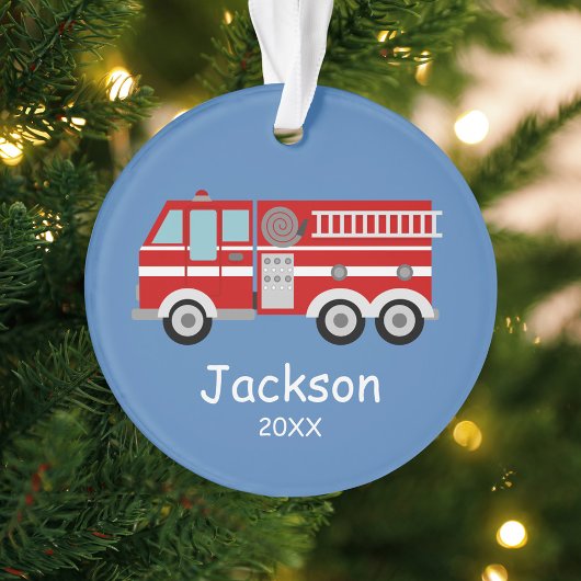 Red Fire Truck Kinder Personalisiert Weihnachten Ornament