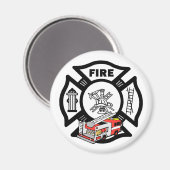 Red Fire Truck Magnet (Vorderseite/Rückseite)