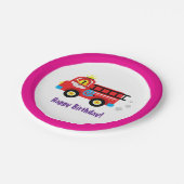 Red Fire Truck Motor Firefighter Rescue Design Pappteller (Schrägansicht)