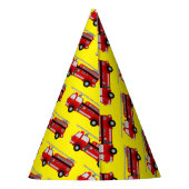 Red Fire Truck Party Hat Partyhütchen (Rückseite)