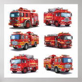 Red Fire Truck Poster (Vorne)