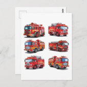 Red Fire Truck Postkarte (Vorne/Hinten)