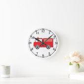 Red Fire Truck Runde Wanduhr (Zuhause)