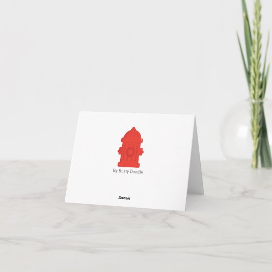 Red Fire Truck Vielen Dank Hinweis Dankeskarte (Rückseite)