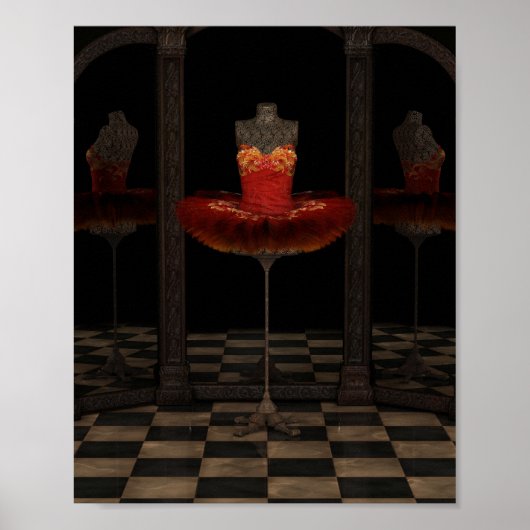 Red Firebird Classic Ballet Tutu Reflektionen Poster (Vorne)