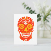 RED FIRED SKULL POSTKARTE (Stehend Vorderseite)