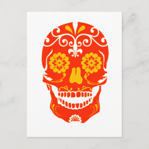 RED FIRED SKULL POSTKARTE
