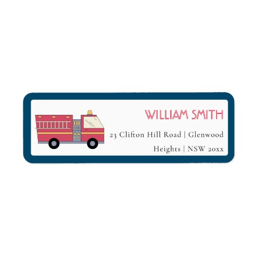 Red Firefighter Alarm Feuerwehrauto Geburtstagsmat (Vorne)