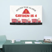 Red Firefighter Alarm Feuerwehrauto Geburtstagsmat Banner (Messeveranstaltung)