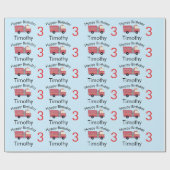 Red Firefighter Alarm Feuerwehrauto Geburtstagsmat Geschenkpapier (Flach)