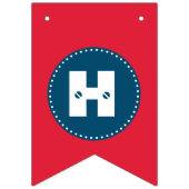 Red Firefighter Alarm Feuerwehrauto Geburtstagsmat Wimpelkette (Zweite Fahne)