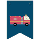 Red Firefighter Alarm Feuerwehrauto Geburtstagsmat Wimpelkette (Erste Fahne)