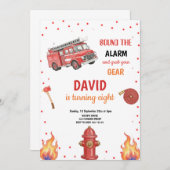 RED FIREFIGHTER BIRTHDAY PARTY INVITATION EINLADUNG (Vorne/Hinten)
