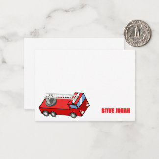 Red Fireruck Birthday Note Card Mitteilungskarte