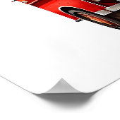 Red Fireruck Child's Happy Birthday Name Poster (Ecke)