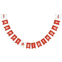 Red Fireruck Thema Happy Birthday Wimpelkette