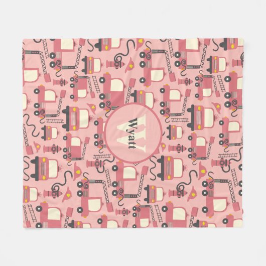 Red Firetrucks Feuerwehrmann Kinder Personalisiert Fleecedecke (Vorderseite (Horizontal))