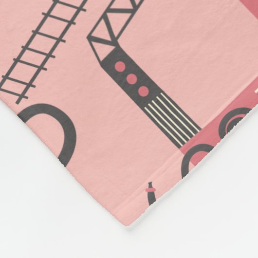 Red Firetrucks Feuerwehrmann Kinder Personalisiert Fleecedecke (Ecke)