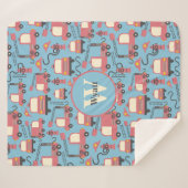 Red Firetrucks Feuerwehrmann Kinder Personalisiert Sherpadecke (Vorderseite (Horizontal))