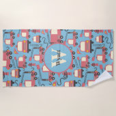 Red Firetrucks Feuerwehrmann Kinder Personalisiert Strandtuch (Vorderseite)