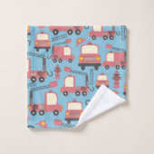 Red Firetrucks Firefighter Kids Rescue Vehicles Badhandtuch Set (Waschlappen)