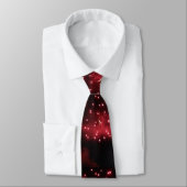 Red Fireworks auf Black Sky Foto Neck Ties Krawatte (Gebunden)
