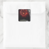Red Fireworks Celebration mit Lamppost Image Quadratischer Aufkleber (Tasche)