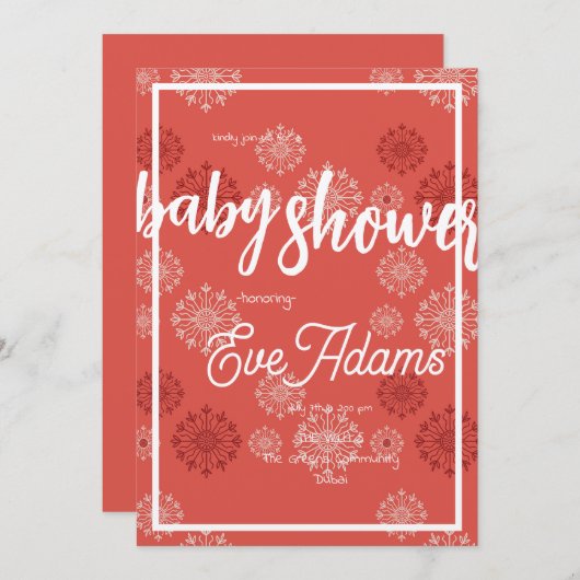 Red Fireworks Kinderdusche Einladung (Vorne/Hinten)