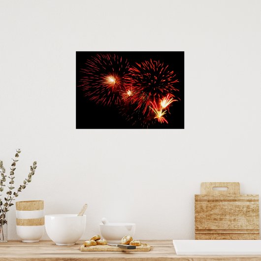 Red Fireworks Poster (Küche)