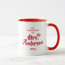 Red First Christmas als Mrs. Gift für Wifey Tasse
