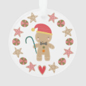 Red First Christmas Baby Foto Gingerbread Boy Ornament (Rückseite)