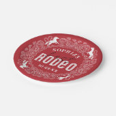 Red First Rodeo Birthday Paper Tellers - Western C Pappteller (Schrägansicht)
