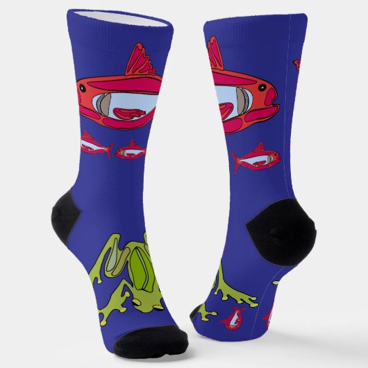 Red Fish@Frog Crew Socks Socken (Gewinkelt)