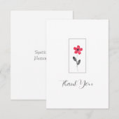 Red Five Petal Watercolor Blume Dankeskarte (Vorne/Hinten)