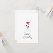 Red Five Petal Watercolor Blume Karte (Vorderseite/Rückseite Beispiel)