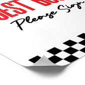 Red Flame Race Car Guest Book Party Sign Poster (Ecke)