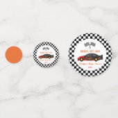 Red Flame Race Car Ready Set Go Baby Dusche Konfetti (Rückseiten)