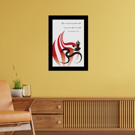 Red Flame Yoga & Modern Zen Calligraphy Om Om Poster (Wohnzimmer 2)