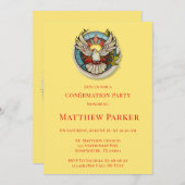 Red Flamed Confirmation von White Dove Einladung (Vorne/Hinten)