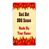 Red Flames Custom GRILLEN Hot Sauce Large Labels (Vorne)
