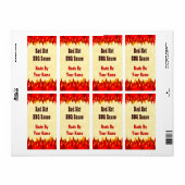 Red Flames Custom GRILLEN Hot Sauce Large Labels (Vorne)