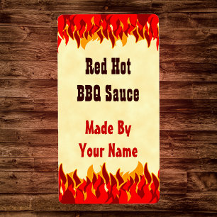 Red Flames Custom GRILLEN Hot Sauce Large Labels