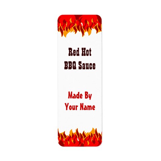 Red Flames Custom Hot Sauce Canning Labels Small (Vorne)
