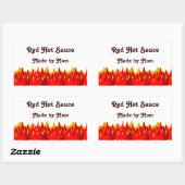 Red Flames Custom Jar oder Canning Labels Rechteckiger Aufkleber (Blatt)