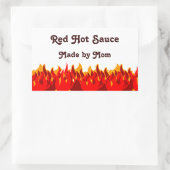 Red Flames Custom Jar oder Canning Labels Rechteckiger Aufkleber (Tasche)