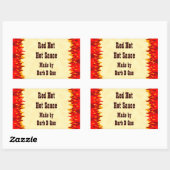 Red Flames Custom Jar oder Hot Sauce Labels Rechteckiger Aufkleber (Blatt)