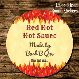 Red Flames Custom Retro GRILLEN Hot Sauce Runder Aufkleber