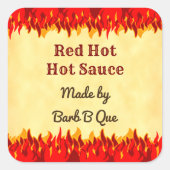 Red Flames Custom Retro GRILLEN Hot Sauce Sticker (Vorderseite)