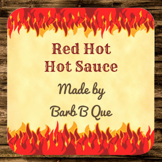 Red Flames Custom Retro GRILLEN Hot Sauce Sticker